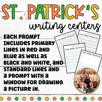 St. Patrick's Day Writing Center March Writing Prompts