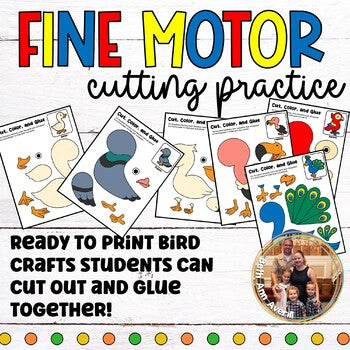 Cutting and Pasting Birds Paper Craft