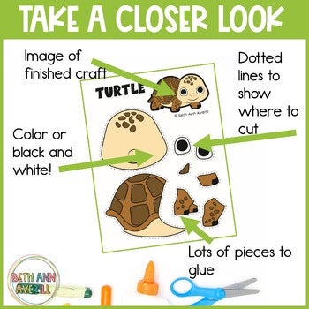 Pond Animals Cut and Paste Activities Spring Crafts for Pond Life in Primary