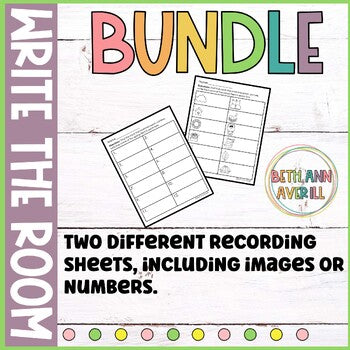 Kindergarten Write the Room Growing Bundle Including Winter Christmas Fall