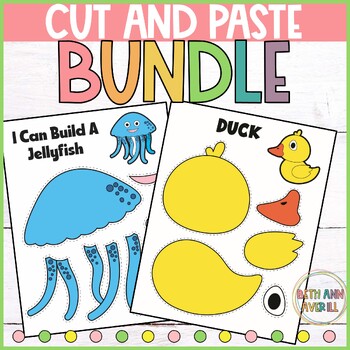 Cut and Paste Craft Activity Bundle for Centers Including Spring and Ocean
