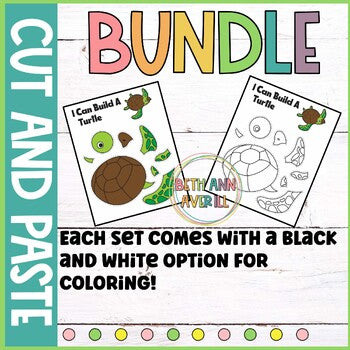 Cut and Paste Craft Activity Bundle for Centers Including Spring and Ocean