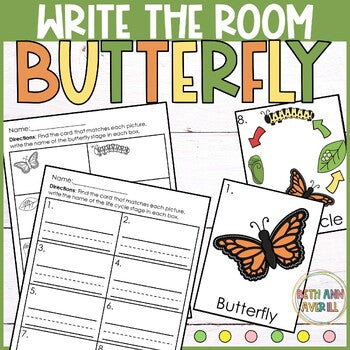 Butterfly Write the Room Butterfly Life Cycle for Kindergarten