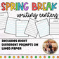 What I Did Over Spring Break Writing Prompts for Writing Centers