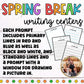 What I Did Over Spring Break Writing Prompts for Writing Centers
