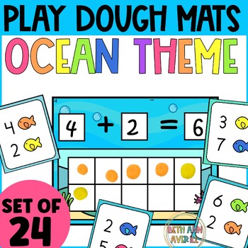 Ocean Counting Play Dough Mats Fine Motor Activities for Math in Kindergarten