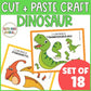 Dinosaur crafts cut and paste Activities fine motor cutting craft for preschool