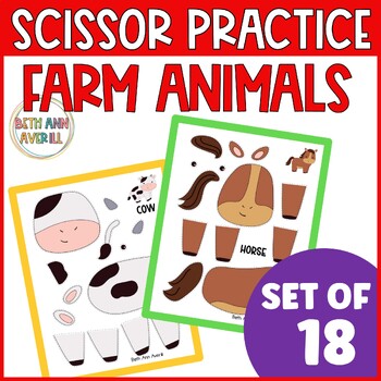 Farm Animal Cut and Paste Crafts for Preschool Fine Motor Skills