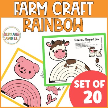 Farm Rainbow Shaped Animal Crafts for Preschool Fine Motor Skills