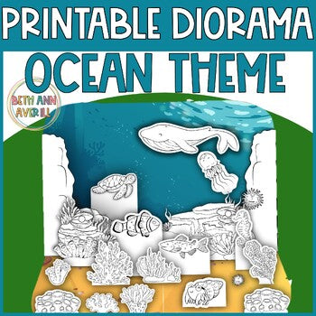 Ocean Habitat Diorama Activity Ocean Animal Theme Cut and Paste Craft