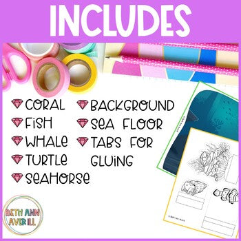 Ocean Habitat Diorama Activity Ocean Animal Theme Cut and Paste Craft