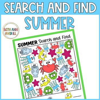 Summer ispy Counting activity for preschoolers ocean i spy