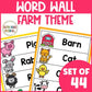 Farm Word Wall Tracing Words Worksheets