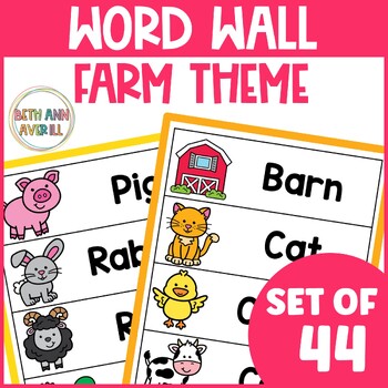 Farm Word Wall Tracing Words Worksheets