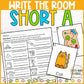 Short A Write the Room for Kindergarten Writing Center with CVC Fluency