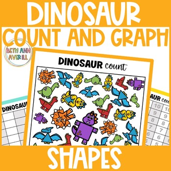 Dinosaur Activities Math Count and Graph Shapes Game for Preschoolers