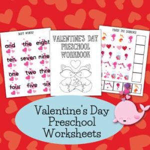 Valentine's Day Preschool Prewriting No Prep promotional image